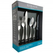 Gibson Home Trillium Plus 24 Piece Flatware Set with 4 Steak Knives