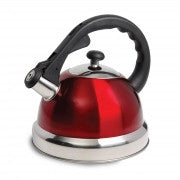 Mr Coffee Claredale 1.7 Quart Stainless Steel Whistling Tea Kettle in Red with Nylon Handle