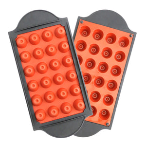 Oggibox 24-Cavity Mini Volcano Silicone mold with Frame for Muffin, Cheesecake, PannaCotta, Pudding, Cupcake, Cornbread, Jello Shot and Soap