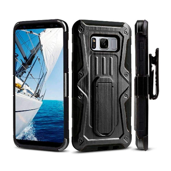 Heavy Duty Shockproof Extreme Protective Cover With Holster - Black/ Black for Samsung Galaxy S8 Plu for Samsung Galaxy S8 Plus