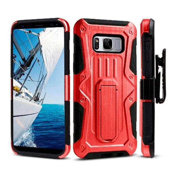 Heavy Duty Shockproof Extreme Protective Cover With Holster - Black/ Red for Samsung Galaxy S8 Plus for Samsung Galaxy S8 Plus