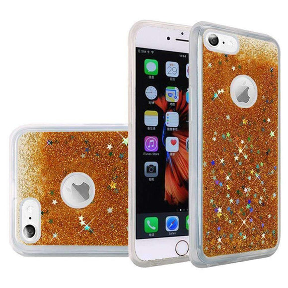 Hybrid Quicksand with Glitter Fused Flexible TPU Case - Gold for iPhone 6 Plus/ 6s Plus for iPhone 6 Plus